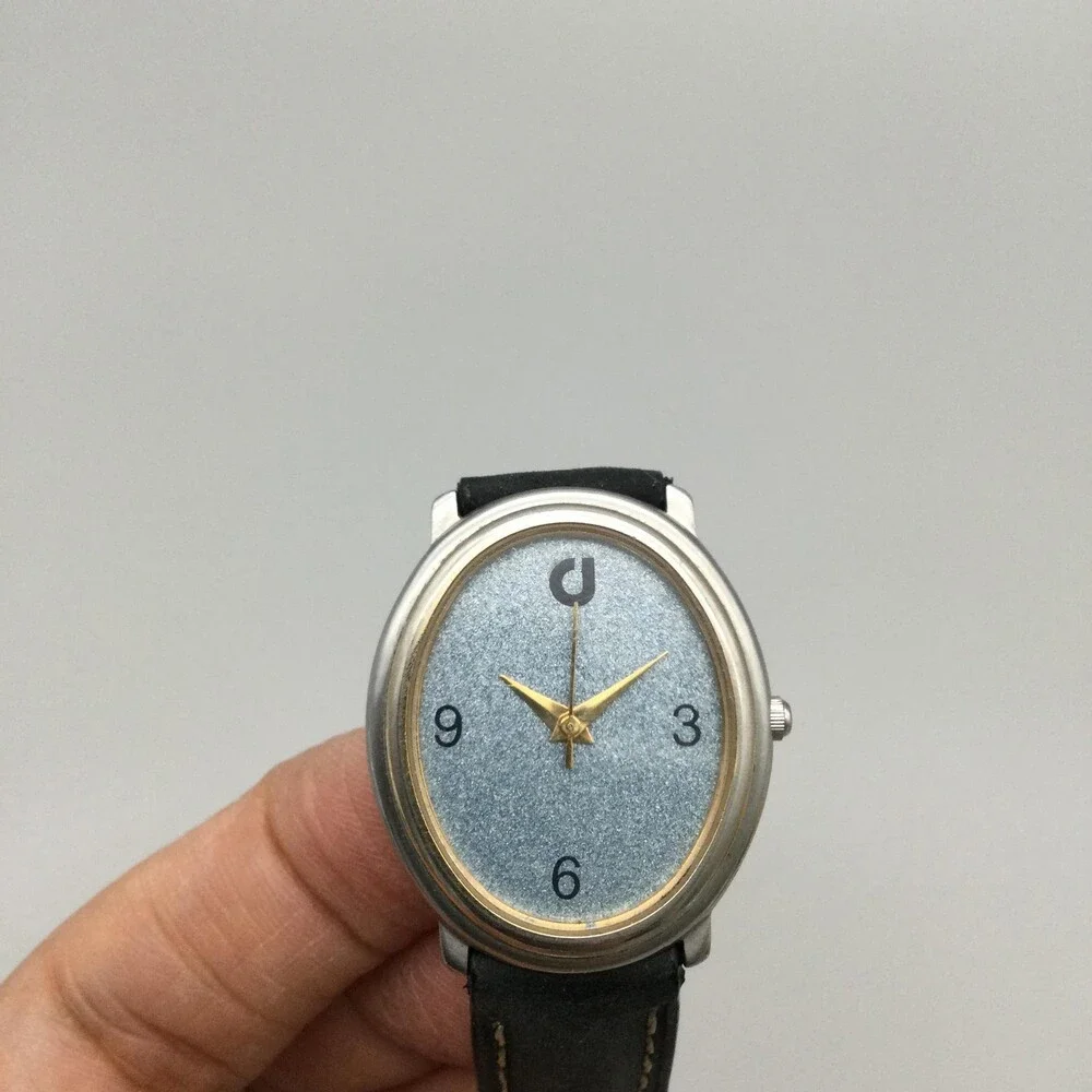 Charles Jourdan Womens Watch 27mm Blue Oval Dial Leather Stainless New Battery